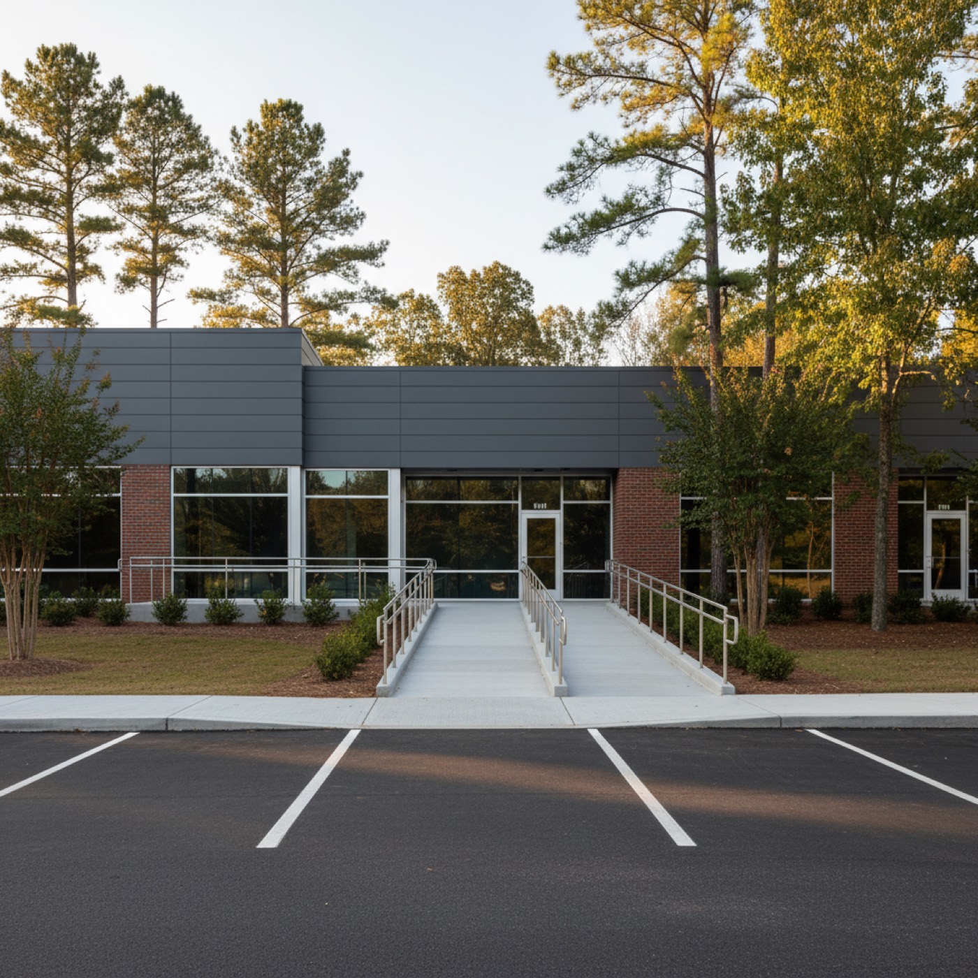 ADA-compliant concrete ramp by Davis Concrete in Greenville SC