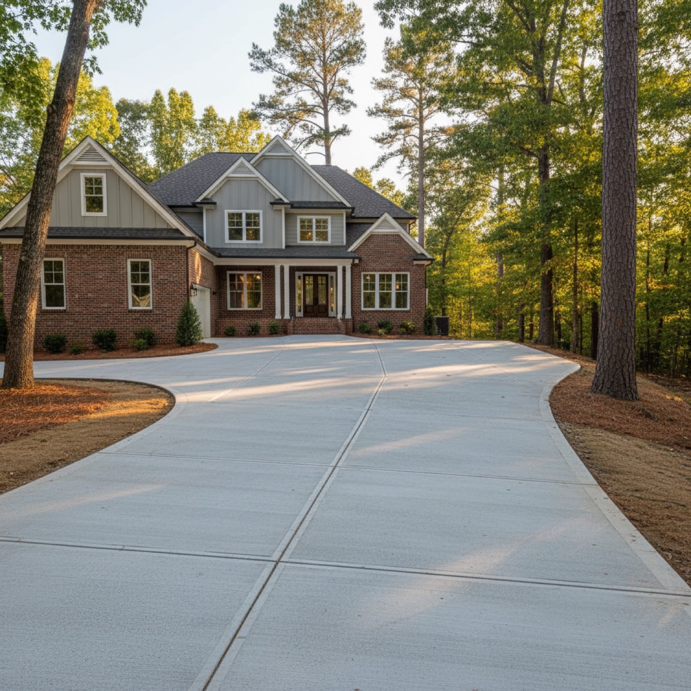 Residential concrete driveway by Davis Concrete in Greenville SC