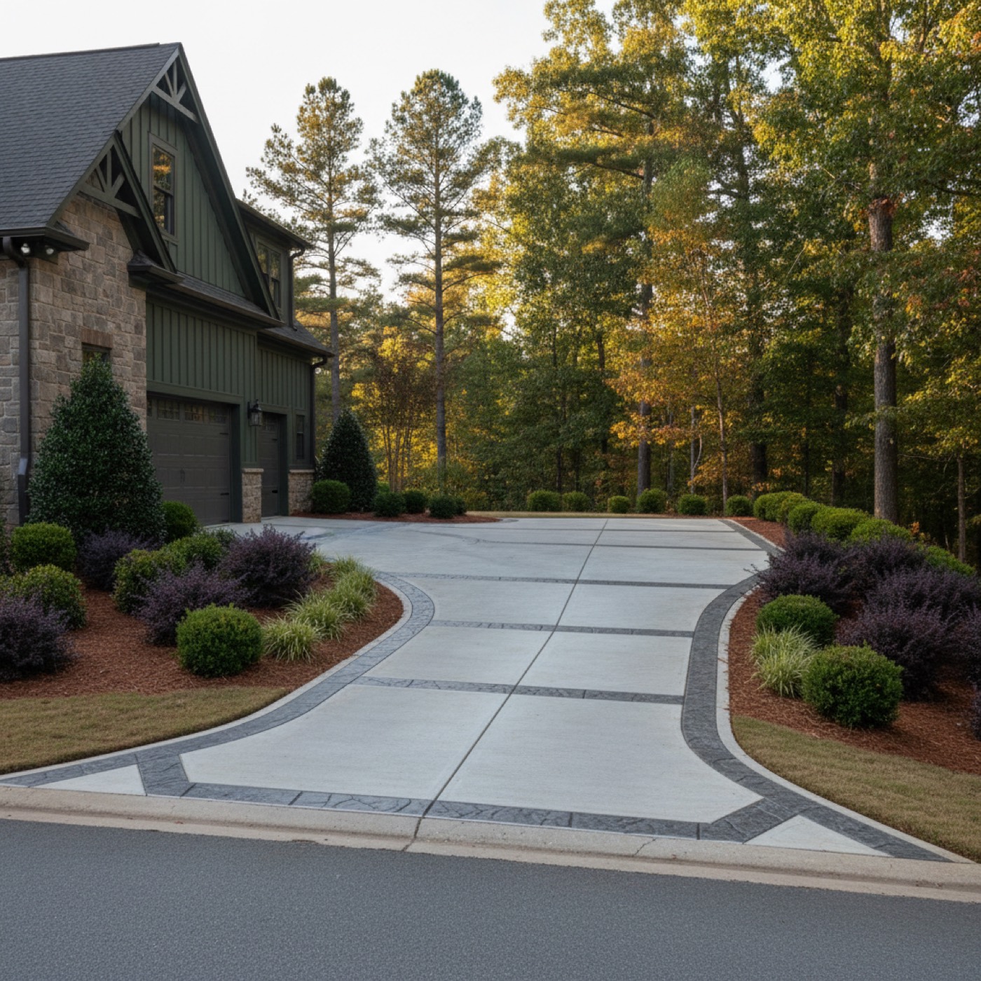 Residential concrete driveway by Davis Concrete in Greenville SC