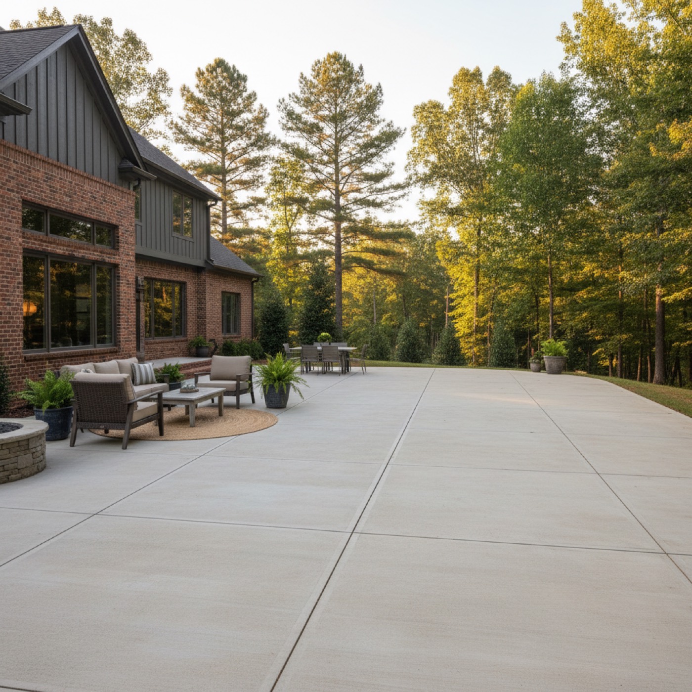 Residential concrete patio by Davis Concrete in Greenville SC
