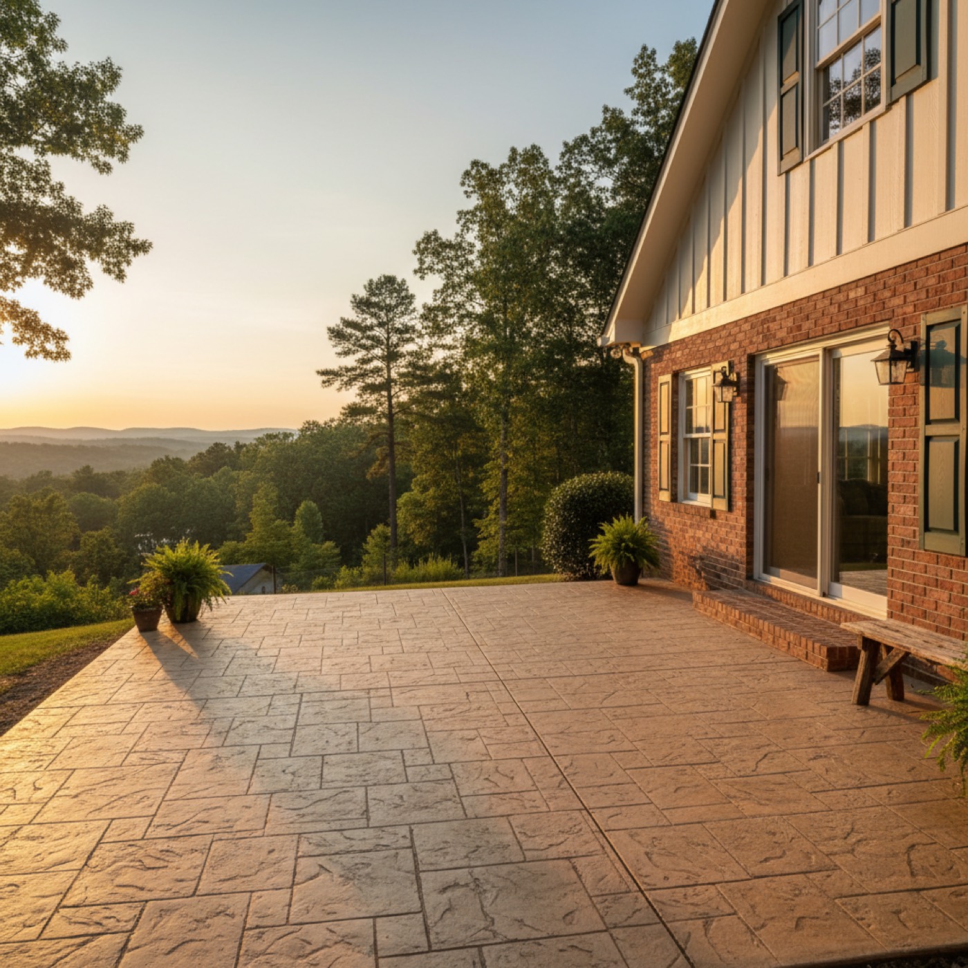 Residential concrete patio by Davis Concrete in Greenville SC