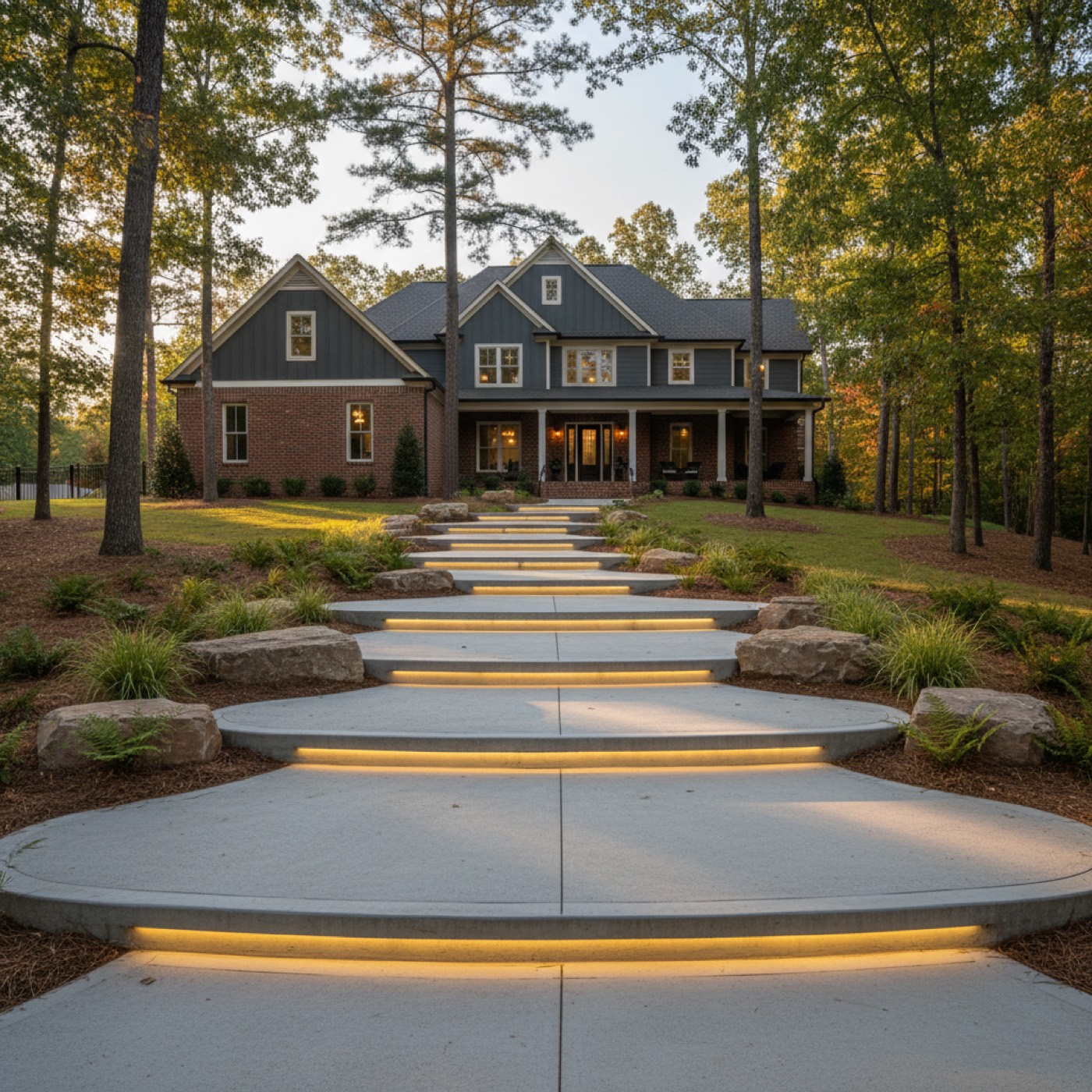 Custom concrete feature in Upstate SC by Davis Concrete in Greenville SC