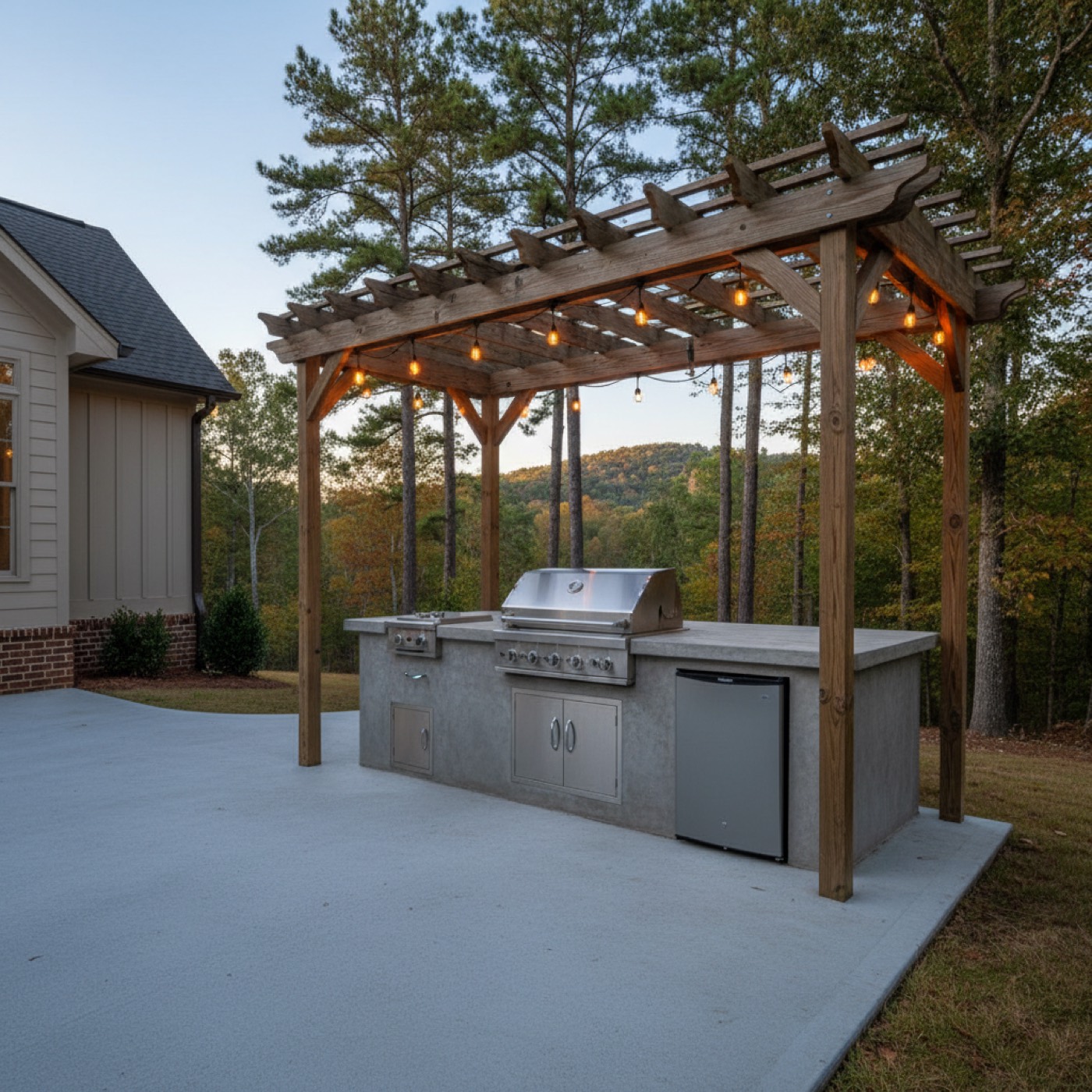 Outdoor kitchen concrete pad by Davis Concrete in Greenville SC